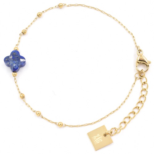 Bracelet ZAG Velasquez dor Trfle Pierre Lapis-Lazuli