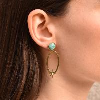 Boucles d'oreilles ZAG anneau ovale Turquoise