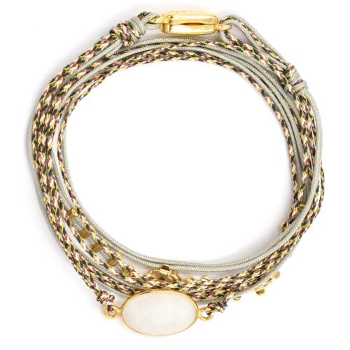 Bracelet By Garance Rita dor gris Onyx blanc