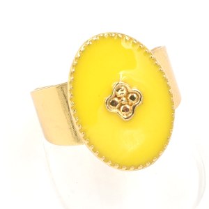 Bague By Garance June dorée émail jaune